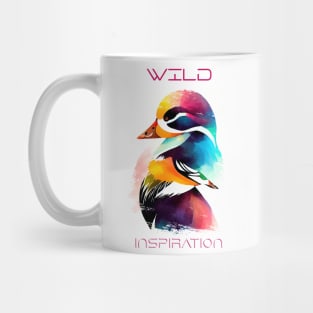 Mandarin Duck Wild Nature Animal Colors Art Painting Mug